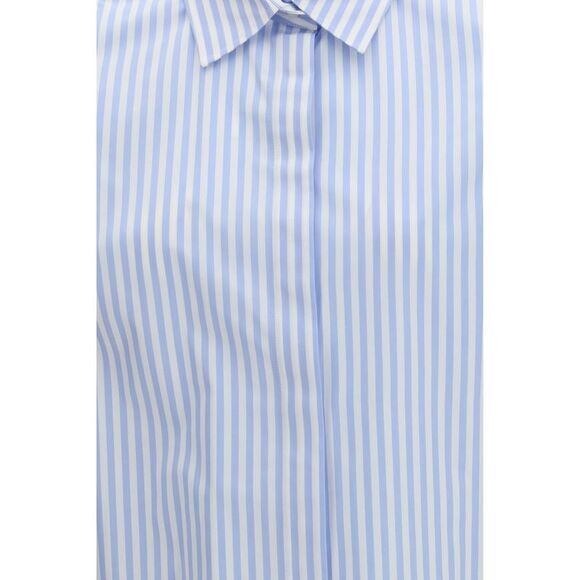 Max Mara Blue Cotton Pattern Women's Shirt